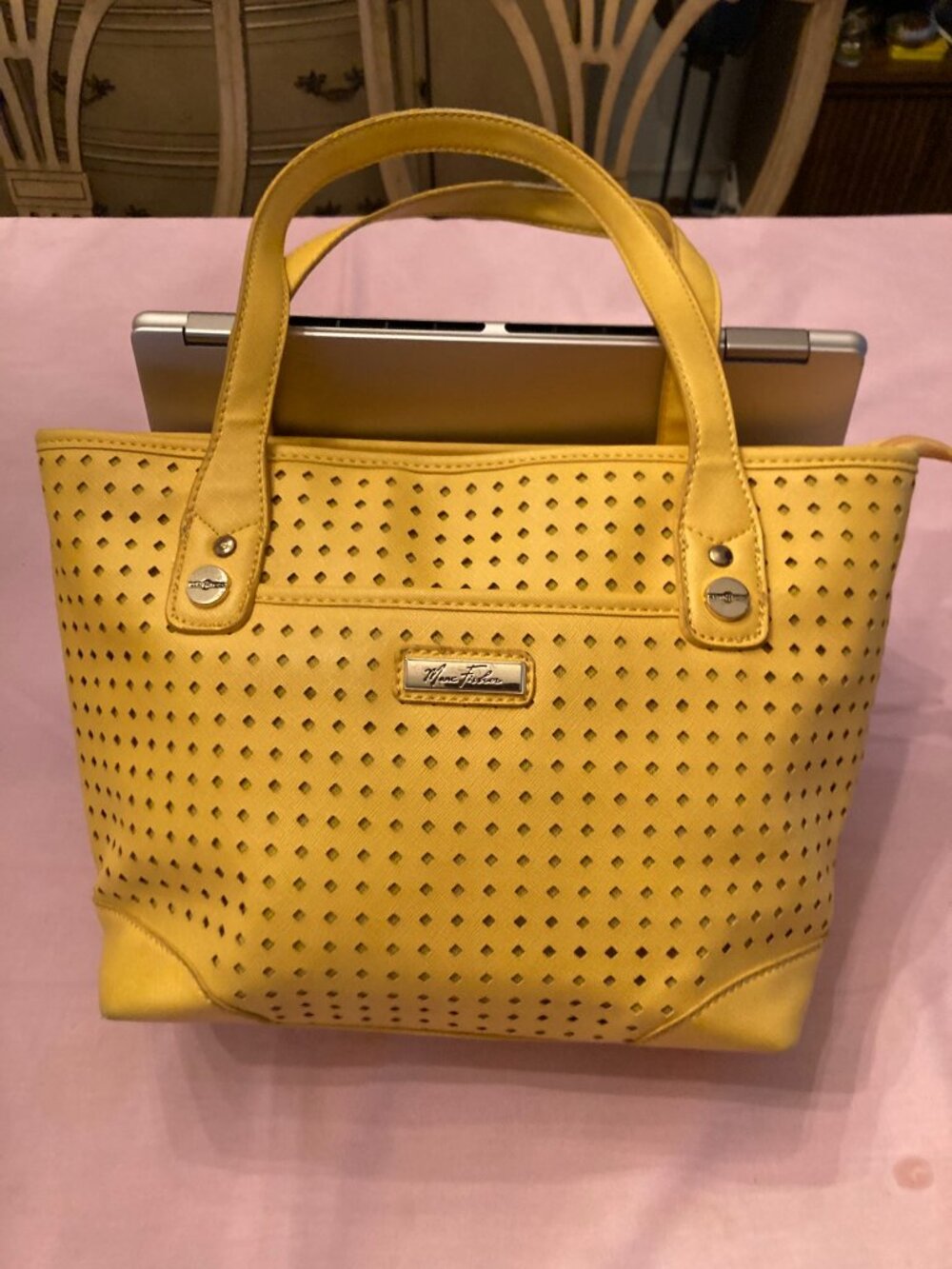 Mark Fisher Sunflower Yellow Perforated Tote Bag